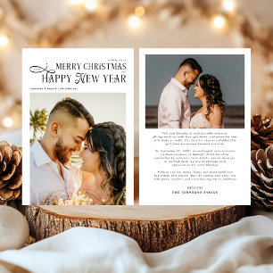 Cartão De Festividades Feliz Natal Feliz Ano Novo 4 Fotos Recém-casados