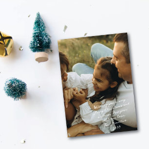 Cartão De Festividades Feliz Natal Feliz Ano Novo Escrito à Mão Casual 