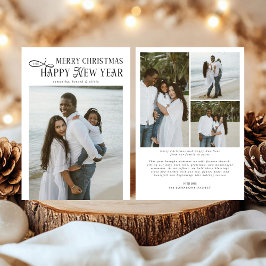 Cartão De Festividades Feliz Natal Feliz Ano Novo Família 4 Fotos