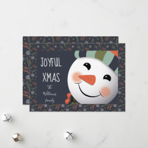 Cartão De Festividades Feliz Natal Feliz, Borda Azul