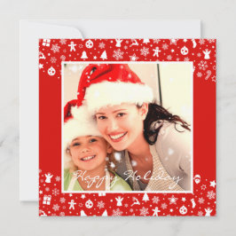 Cartão De Festividades Feliz Natal Feliz e Feliz com Duas Fotografias