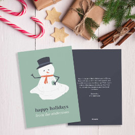 Cartão De Festividades Feliz Natal Feriado Derretendo Snowman Cute