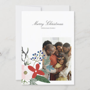 Cartão De Festividades Feliz Natal Feriado Foto Floral