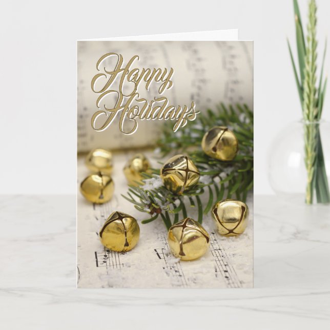 Cartão De Festividades Feliz Natal Feriados Jingle Bells (Frente)