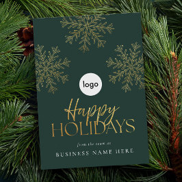 Cartão De Festividades Feliz Natal Feriados Modernos e Dourados Flocos de