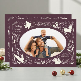 Cartão De Festividades Feliz Natal Férias Foto de Porodle Woodland