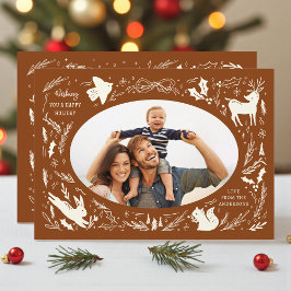 Cartão De Festividades Feliz Natal Férias Foto de Porodle Woodland