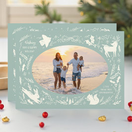 Cartão De Festividades Feliz Natal Férias Foto de Porodle Woodland