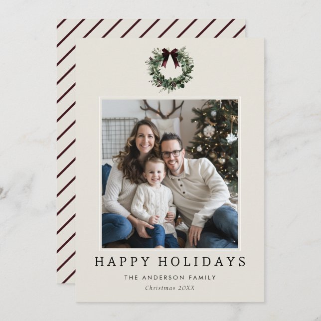 Cartão De Festividades Feliz Natal Férias Foto Festiva da Frota de Natal (Frente/Verso)