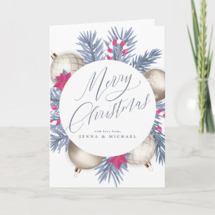 Cartão De Festividades Feliz Natal Férias Wreath