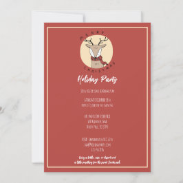 Cartão De Festividades Feliz Natal Festa de Férias da Rena Fofa