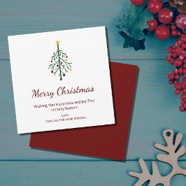 Cartão De Festividades Feliz Natal Festivo Evergreen Tree Retro