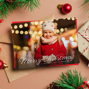 Cartão De Festividades Feliz Natal fita trendy escrita uma foto