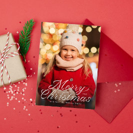Cartão De Festividades Feliz Natal fita trendy escrita uma foto