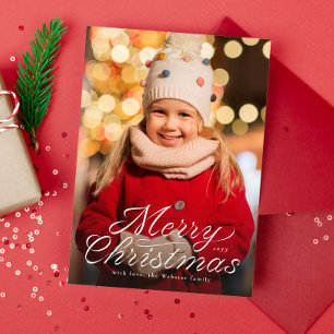 Cartão De Festividades Feliz Natal fita trendy escrita uma foto