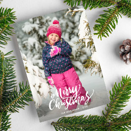 Cartão De Festividades Feliz Natal Floco de Neve Aquarela
