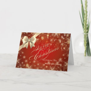 Cartão De Festividades Feliz Natal, Flocos de Neve, Saudação Corporativa