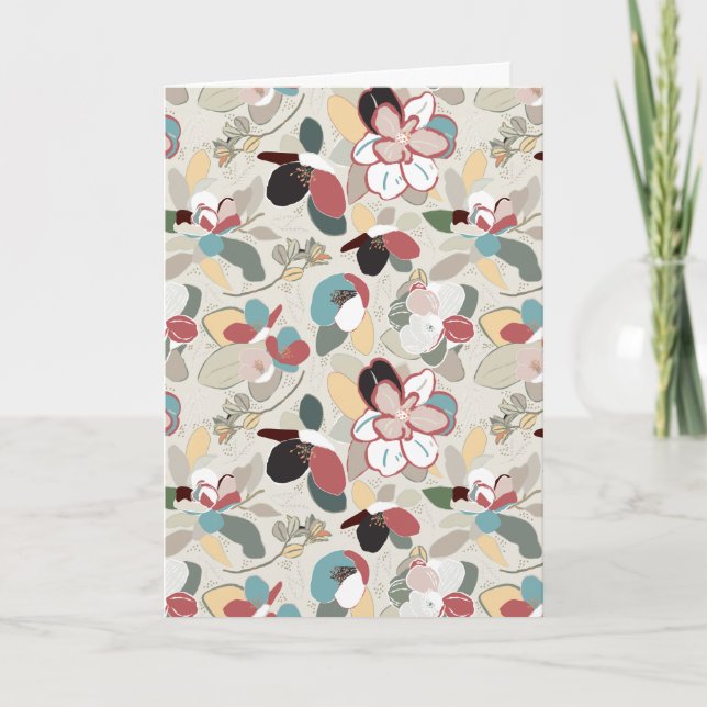 Cartão De Festividades Feliz Natal Floral (Frente)