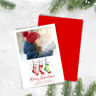 Cartão De Festividades Feliz Natal - Florestas de Aquarelas