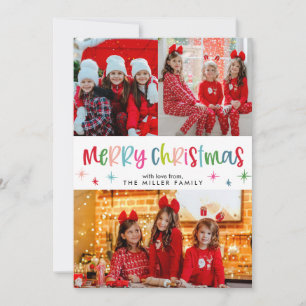 Cartão De Festividades Feliz Natal, Foto Colorida Festiva