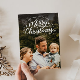 Cartão De Festividades Feliz Natal - Foto com Letra Mão