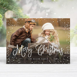 Cartão De Festividades Feliz Natal Foto da Neve