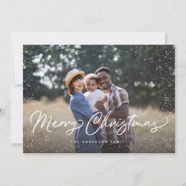 Cartão De Festividades Feliz Natal Foto da Neve