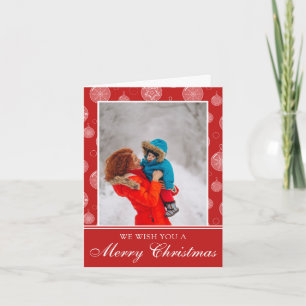 Cartão De Festividades Feliz Natal - Foto das Decorações Vermelhas