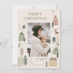 Cartão De Festividades Feliz Natal   Foto de Família da Aldeia Aconchegan