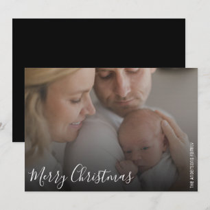 Cartão De Festividades Feliz Natal Foto de Família Simples