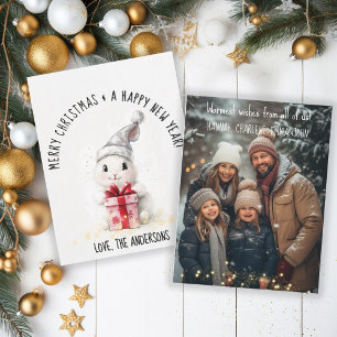 Cartão De Festividades Feliz Natal Foto de inverno Rabbit Natal