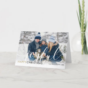 Cartão De Festividades Feliz Natal Foto de Saudações Modernas de Script