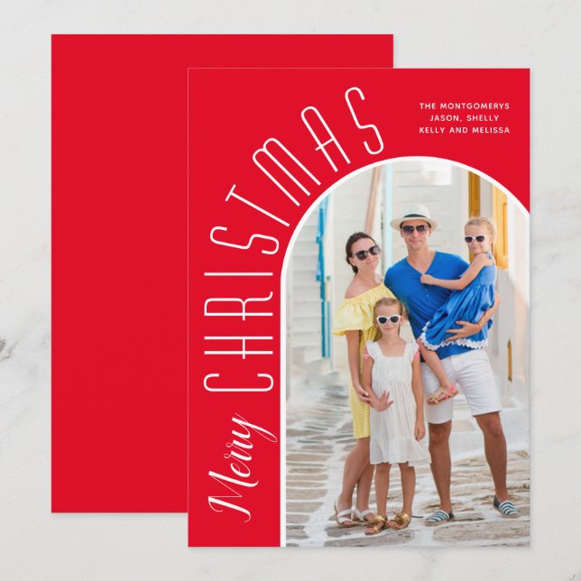 Cartão De Festividades Feliz Natal - Foto do Arco Vermelho (Frente/Verso)