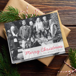 Cartão De Festividades Feliz Natal | Foto do grupo da família moderna