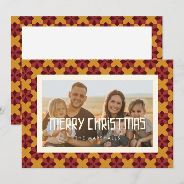 Cartão De Festividades Feliz Natal - Foto do Meio século Retro (Frente/Verso)