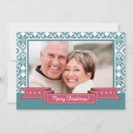 Cartão De Festividades Feliz Natal. Foto do padrão Nórdico Snowflake