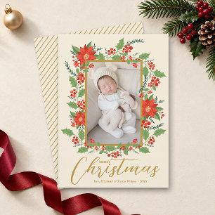 Cartão De Festividades Feliz Natal Foto Floral