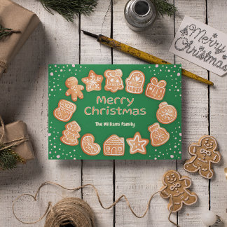 Cartão De Festividades Feliz Natal Foto: Gingerbird Green