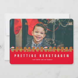 Cartão De Festividades Feliz Natal Foto Homens de Pão de Gengibre Natal