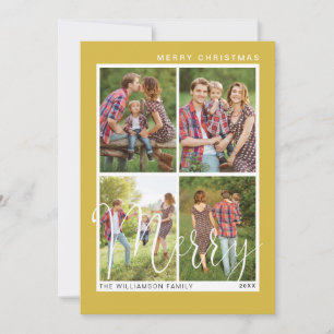 Cartão De Festividades Feliz Natal - Foto minimalista de quatro quadrados