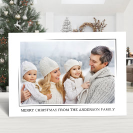 Cartão De Festividades Feliz Natal Foto Moderna Elegante Minimalista