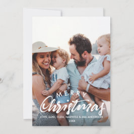 Cartão De Festividades FELIZ NATAL Foto Personalizada Esboçada