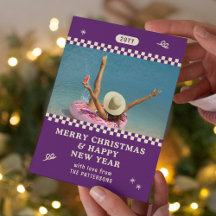 Feliz Natal - Foto Roxo Personalizada