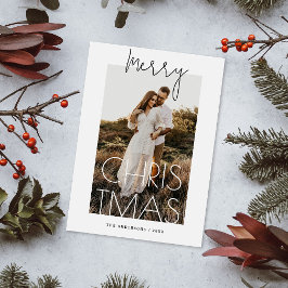 Cartão De Festividades Feliz Natal | Foto Simples Moderna Minimalista