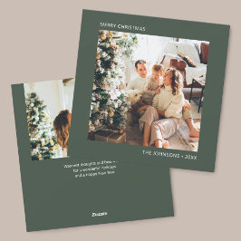 Cartão De Festividades Feliz Natal - Foto Simples Verde