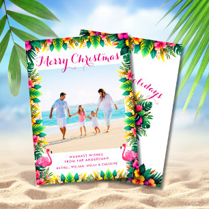 Cartão De Festividades Feliz Natal Foto Tropical Costeira