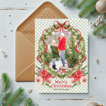 Feliz Natal Fotografia Família Arco Floral Aquarel