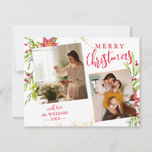 Cartão De Festividades Feliz Natal Frutas Vermelhas Personalizável 2 Foto