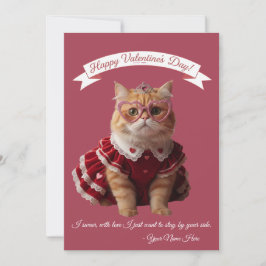 Cartão De Festividades Feliz Natal Gata Valentine's Love
