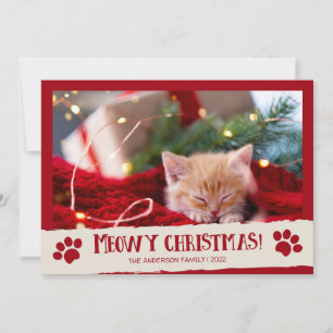 Cartão De Festividades Feliz Natal Gatinho Foto Carta de Natal